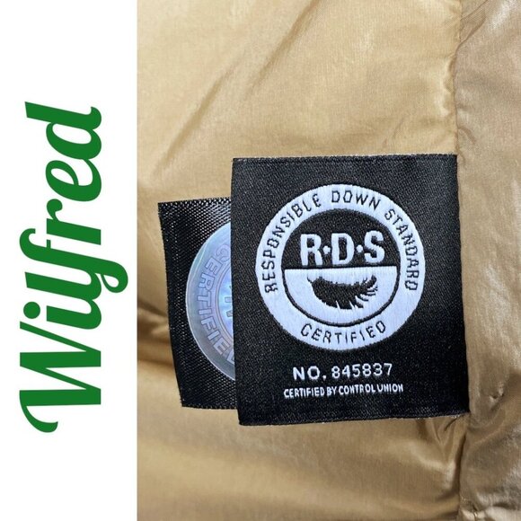 WILFRED ARITZIA LARAMIE Goose Down Long Puffer Coat Hood Beige, Size XS - Picture 12 of 16